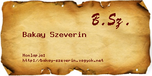 Bakay Szeverin névjegykártya
